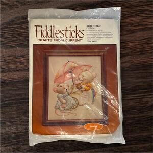 Vintage Fiddlesticks Crafts 1982 “Sweet Treat” Puff-Picture Sewing Kit #9400-7